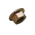 M10-1.25 Yellow zinc colorful zin-plated hex flange nut without serrated carbon steel Grade 4 grade 8 grade6